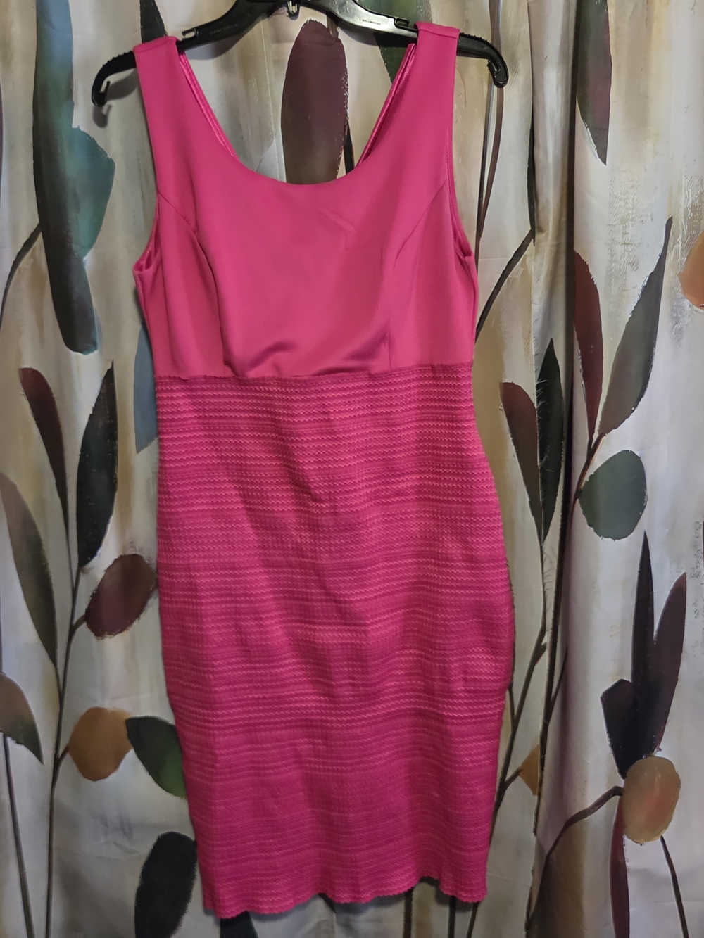 New York & Company Vibrant Pink Textured Sheath Dress